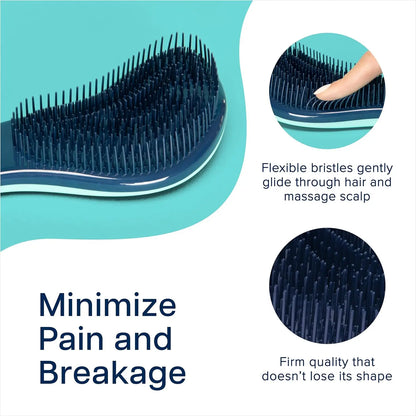 Hair Brush For Kids And Adults, Gentle Hair Care Wet Brush With Soft Flexible Bristles For Straight, Natural, Curly, Dry
