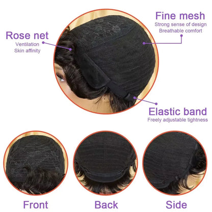Straight Pixie Cut Bob Wig Human Hair