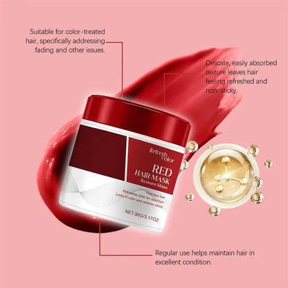 Hair Mask Deeply nourishes repairs improves dry frizzy hair Hydrates and Enhances Red Tones for Color-Treated Hair