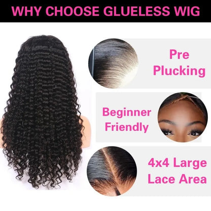 Deep Wave Human Hair Wigs 5X5 Hd Lace Closure Wig Wear And Go Glueless Curly Lace Front Wig Brazilian Wigs Original Pre Plucked
