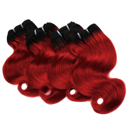 BHF Ombre Brazilian Body Wave Human Hair Bundles 50g/pc 1B/27 & 1B/613 Remy Hair Extensions 8 Inch can make wigs Halloween Day