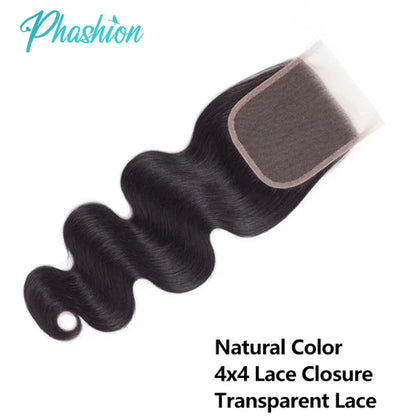 Phashion 26 Inch 4x4 5X5 Body Wave Lace Closure