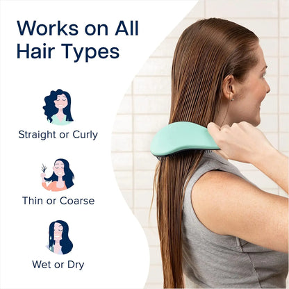 Hair Brush For Kids And Adults, Gentle Hair Care Wet Brush With Soft Flexible Bristles For Straight, Natural, Curly, Dry