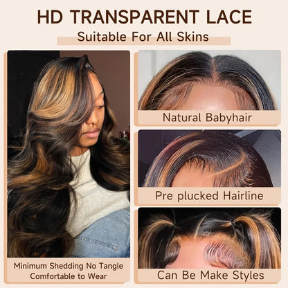 250 Density P1B30 Highlight Ombre Human Hair Wig