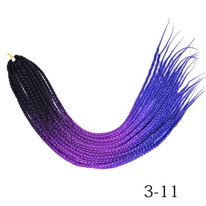 Synthetic Box Braids Hair Colored Crochet Hair 24"