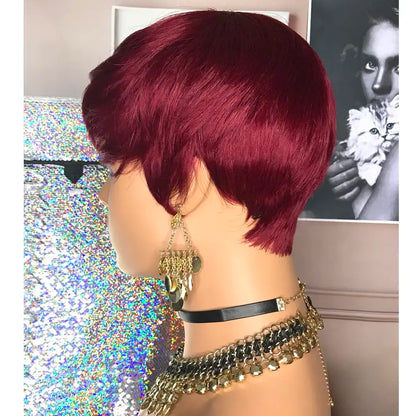 Short Hair Wigs, Pixie Cuts Wigs, Short Straight Black Ladies Wigs Synthetic Short Wigs For Black Women African American Women