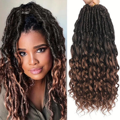Soft & Curly Faux Locs Crochet Hair - 6pcs, Pre-Looped Goddess Braids for Women, High-Temperature Synthetic Braiding hair