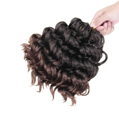 Prelooped GoGo Curl Crochet Hair 8 Inch  Short Curly Crochet Hair for Women Pre twisted Box Braids with Curly Ends Synthetic
