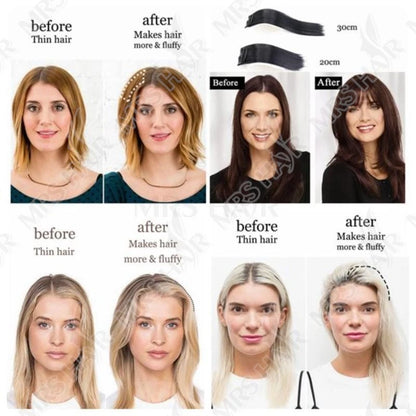 MRS HAIR Clip in Extentions Human Hair Machine Remy Clip ins Add Top/Side Volume For Short Hair 10-30cm  Hairpiece