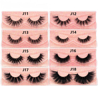 FOXESJI 3D Mink Lashes False Eyelashes Fluffy Thick Cross Wispy Natural Eye lashes Mink Soft Lash Extension Supplies Makeup Set
