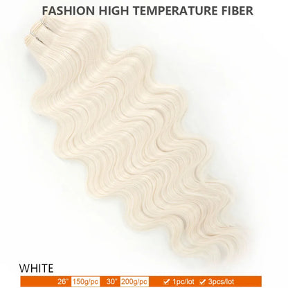 30Inches Ombre Blond T1B/27# 200g Body Wave Brown 12# M816 Highlight P27/613 White 58# Bio Protein Synthetic Hair Weave Bundles