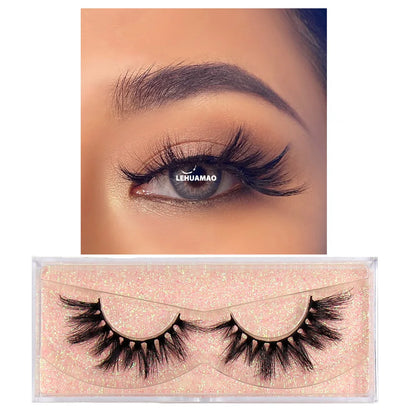 LEHUAMAO Eyelashes 3D Mink Lashes natural mink lashes for daily wear soft lashes Eyelash extension real Eyelash for makeup D103