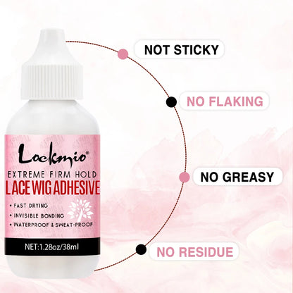 Wig Glue Waterproof Adhesive Bonding Lace Toupee Front Closure and Glue Remover Travel Size Wigs Extension Products for Beginner