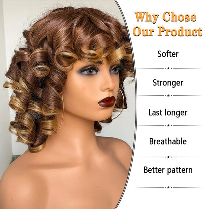 Short Hair Afro Kinky Curly Wig