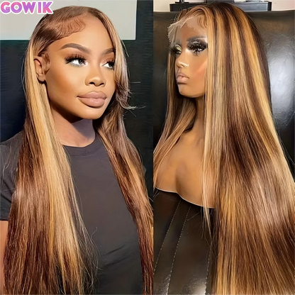 Highlight Human Hair 100% 13X6 Hd Lace Frontal Wig