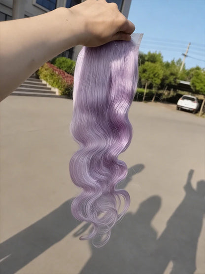 Magic Lavender Purple Colored Bundles With Closure Frontal Wholesale Body Wave Bundles with Closure Remy