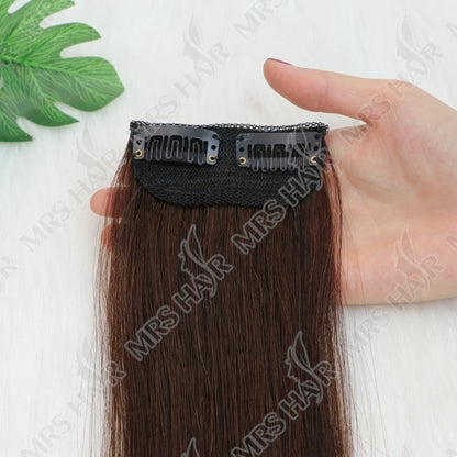 MRS HAIR Clip in Extentions Human Hair Machine Remy Clip ins Add Top/Side Volume For Short Hair 10-30cm  Hairpiece