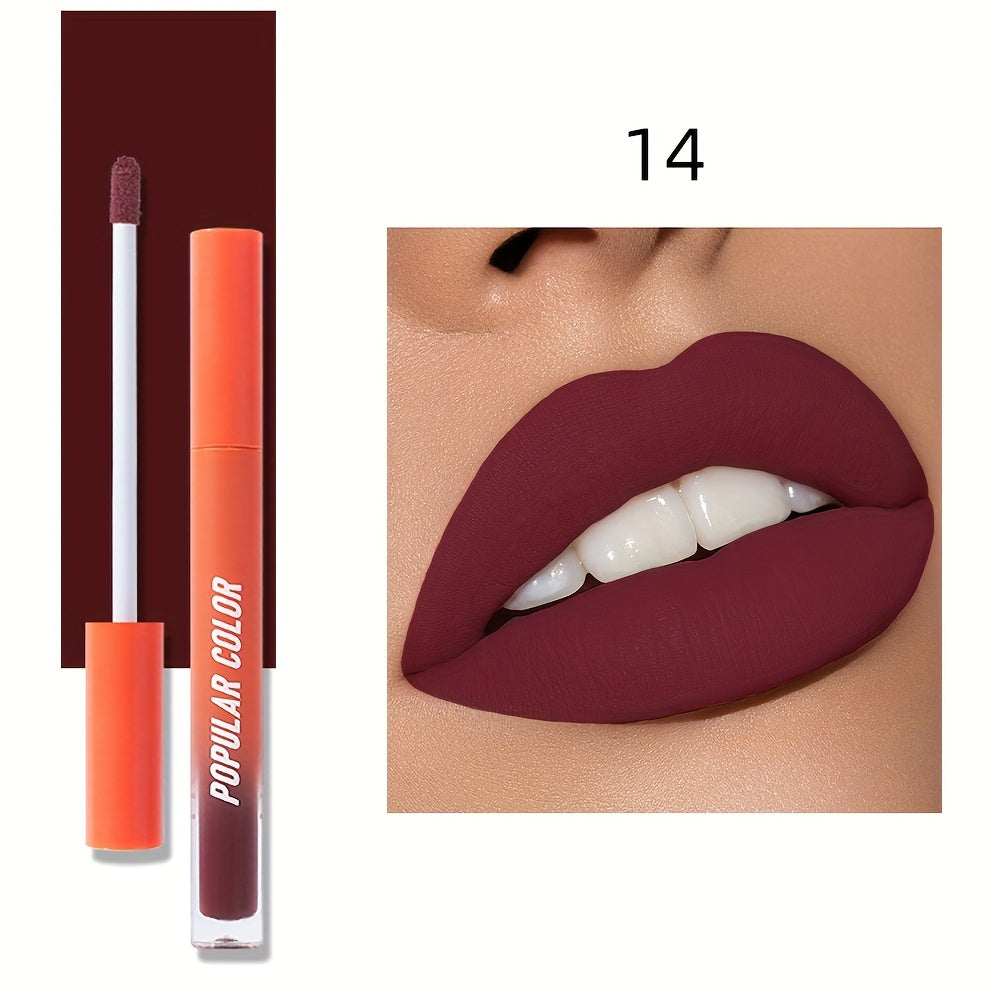 Beauty Matte Lip Gloss Glitter 19 Colors Long Lasting Moisturizing Liquid Makeup Rouge Lip Glaze Cosmetic, Liquid Lipstick, Lip Makeup For Music Festival
