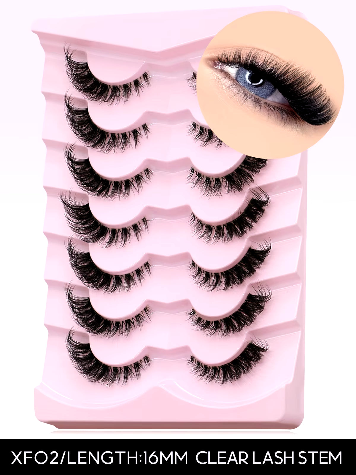 GROINNEYA Cat Eye Lashes Natural Long Clear Band Lashes Winged End Eye Elongated Eyelashes Faux Mink Eyelashes Makeup