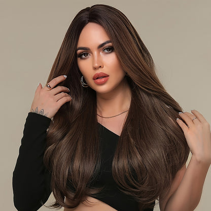Long Wavy Brown Wig