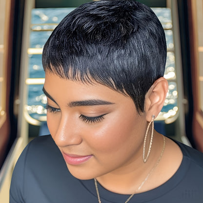 Short Pixie Cut Wigs Human Hair Glueless