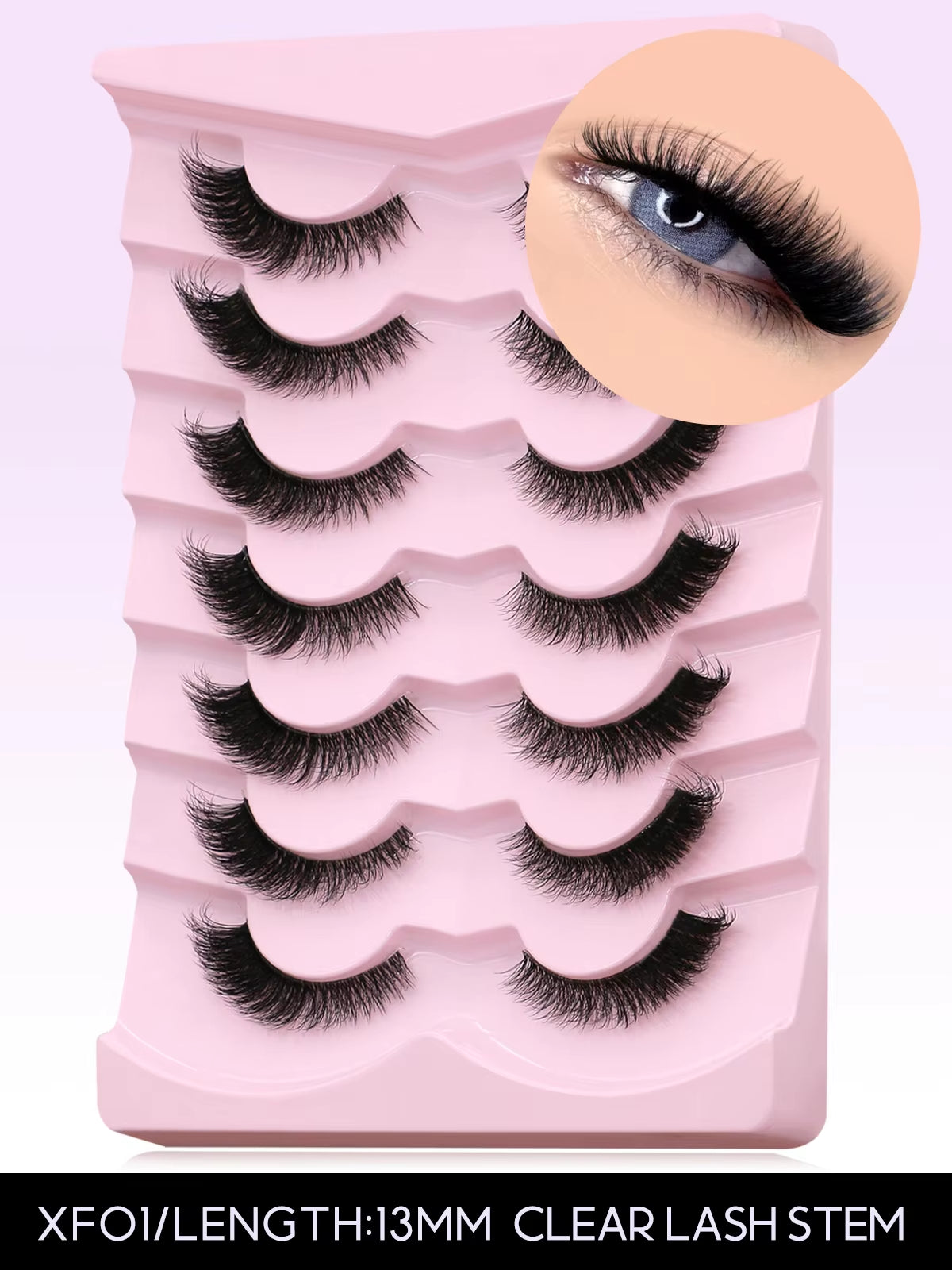 GROINNEYA Cat Eye Lashes Natural Long Clear Band Lashes Winged End Eye Elongated Eyelashes Faux Mink Eyelashes Makeup