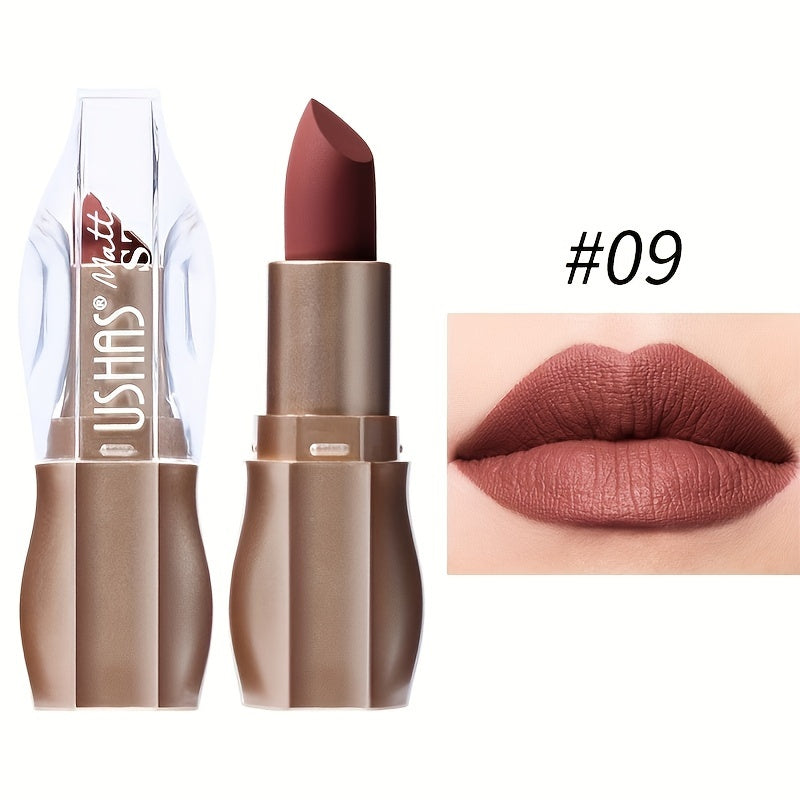 1pc Matte Lipstick In Nude Shades, Non-Drying, Natural Lip Color, Long-Lasting Beauty Lip Makeup