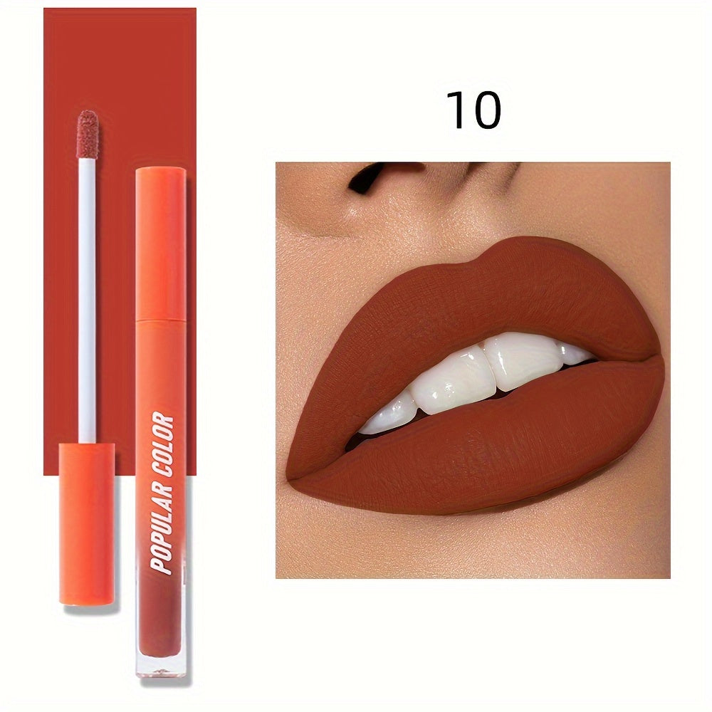 Beauty Matte Lip Gloss Glitter 19 Colors Long Lasting Moisturizing Liquid Makeup Rouge Lip Glaze Cosmetic, Liquid Lipstick, Lip Makeup For Music Festival