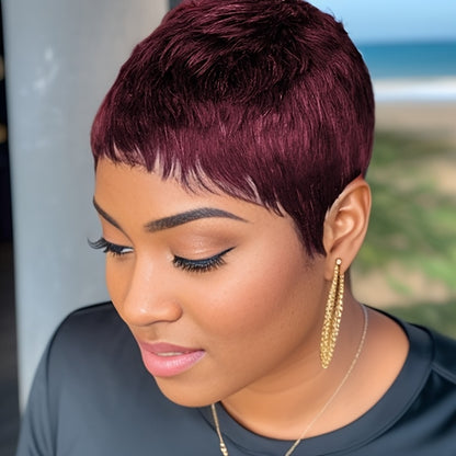 Short Pixie Cut Wigs Human Hair Glueless
