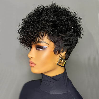 Virgin Human Hair Glueless Pixie Wig