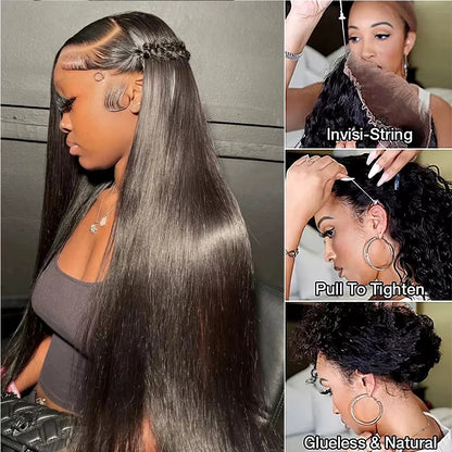 250Density 360 Full Lace Wig Invisi Strap Glueless Wig Preplucked Wig Straight HD 360 Lace Front Wig Precut Lace Glueless Wig