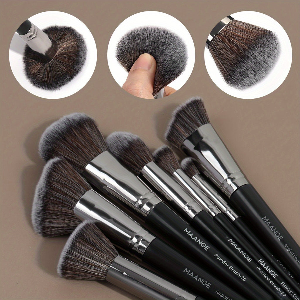 25pcs Professional Makeup Brush Set&7pcs Multi-Functional Beauty Blender&5pcs Dry Use Triangle Powder Puff, Blush Brush, Makeup Tools With Soft Fiber For Easy Carrying, Foundation Brush, Eye Shadow Brush, Eyebrow Brush, Brush