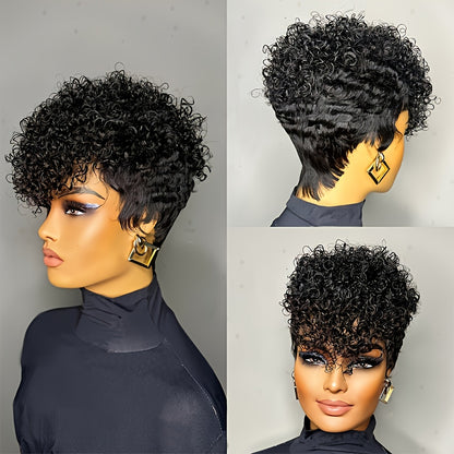 Virgin Human Hair Glueless Pixie Wig