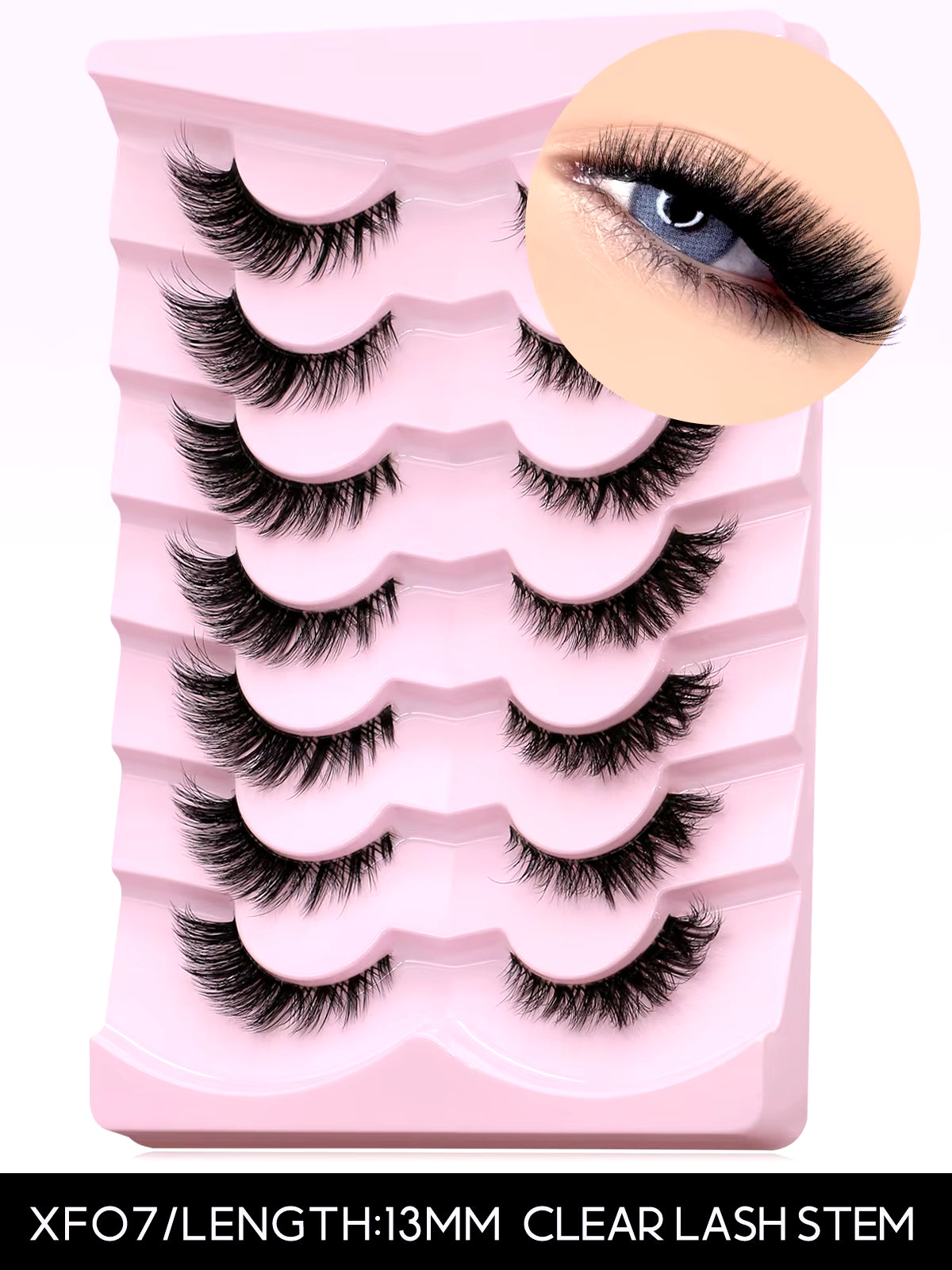 GROINNEYA Cat Eye Lashes Natural Long Clear Band Lashes Winged End Eye Elongated Eyelashes Faux Mink Eyelashes Makeup